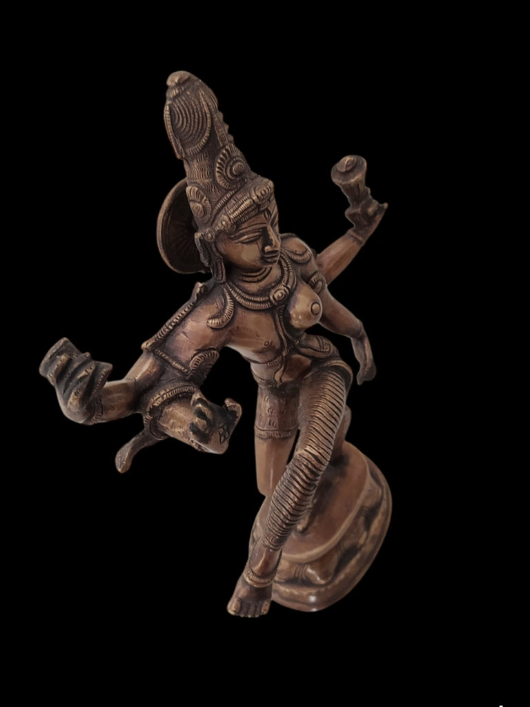 Ardhanarishwara - Vintage Brass Sculpture of Lord Shiva & His Consort Parvati. Ht 37 cm x W 23 cm