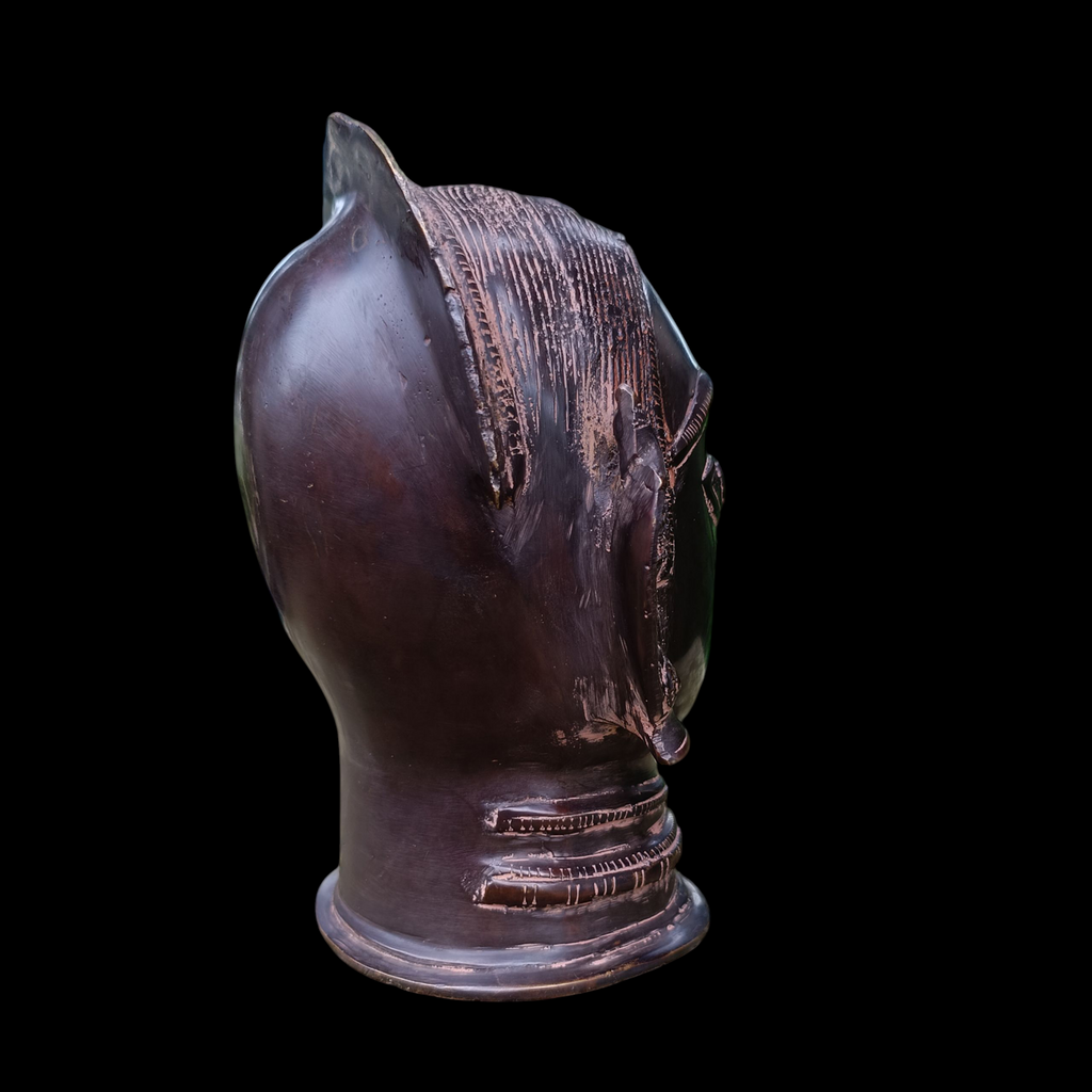 Brass Bust of Gauri | Parvati - Goddess of Peace, Protection & Good Fortune . H 18 cm x W 15 cm x D 13 cm