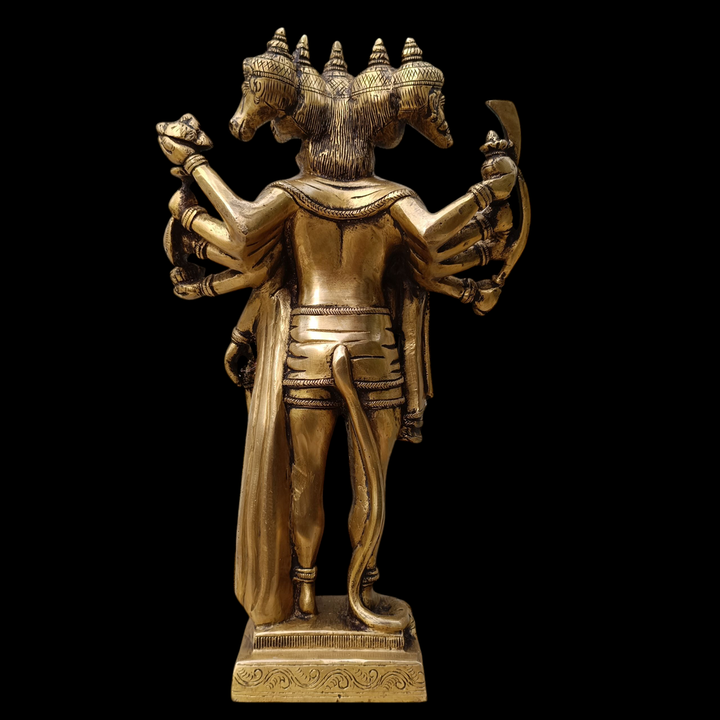 Magnificent Brass Sculpture Panchmukhi Hanuman. Size Ht 36 cm  x W 20 cm