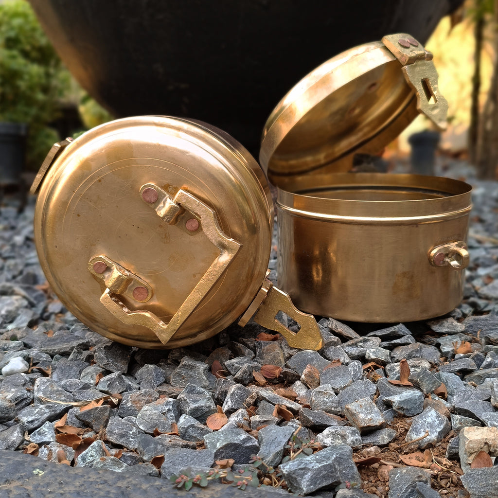 Vintage Brass Storage Containers - Set of 2