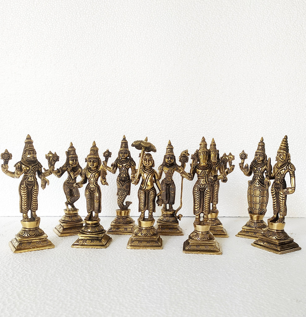 'Dashavatar' - Ten Incarnations Of Vishnu - Creator Of The Universe. Ht 15 cm x W 5.5 cm
