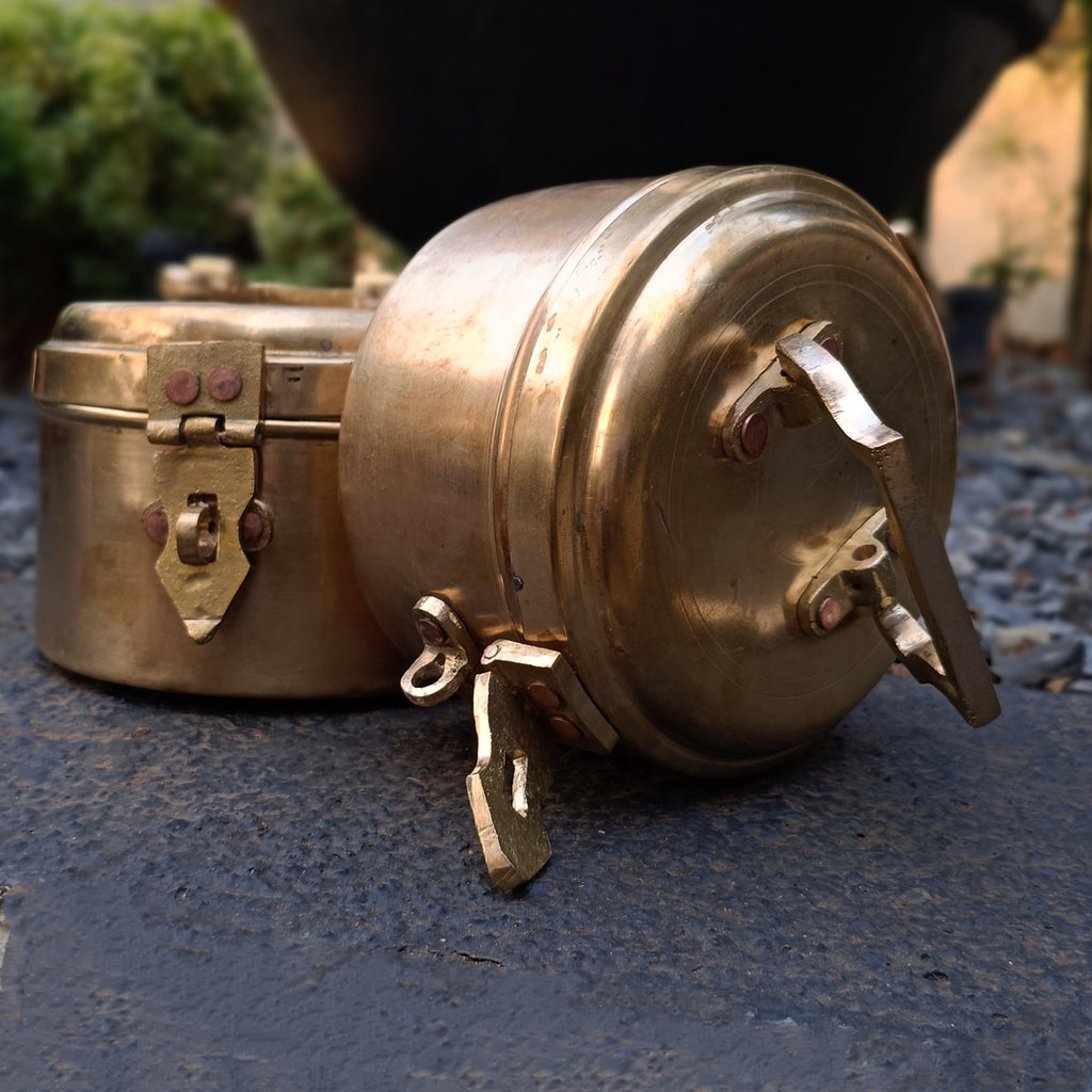 Vintage Brass Storage Containers - Set of 2