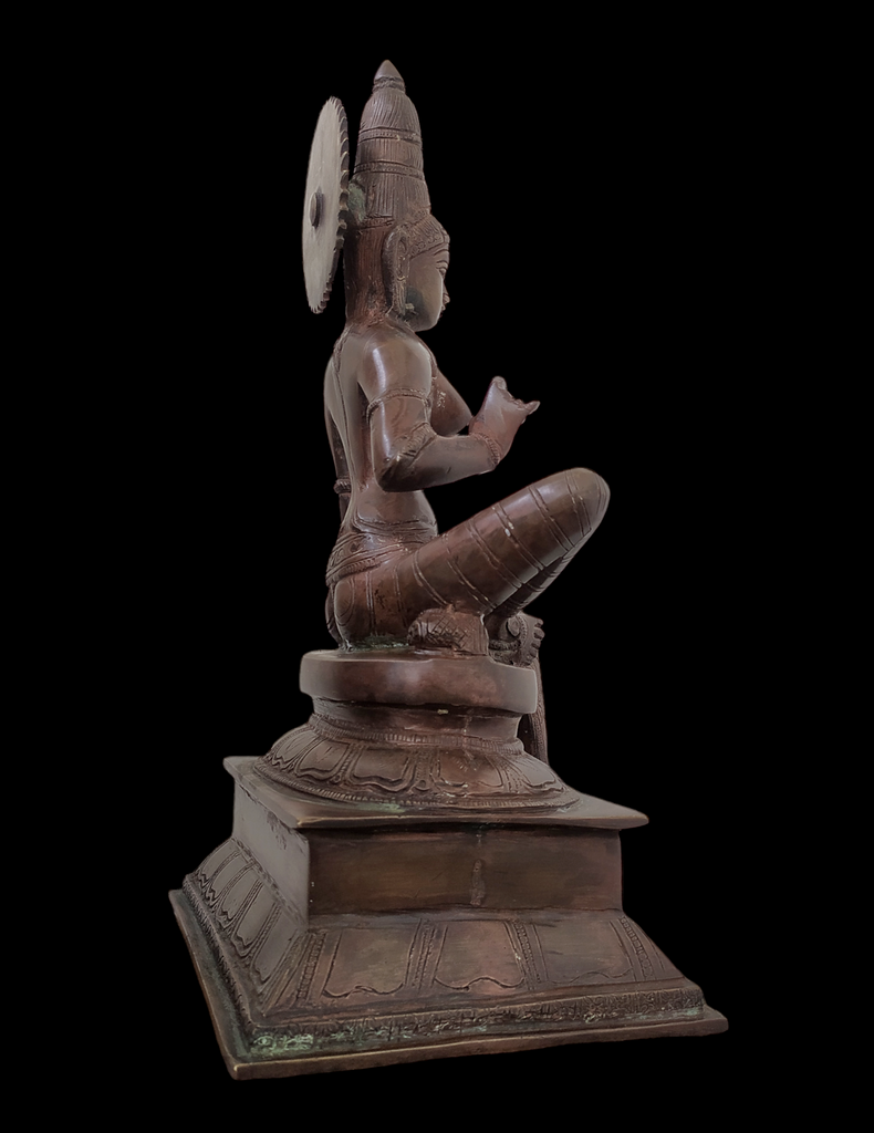 Parvati - Indian Goddess of Fertility, Love & Devotion Handcrafted in Brass. Height 30 cm