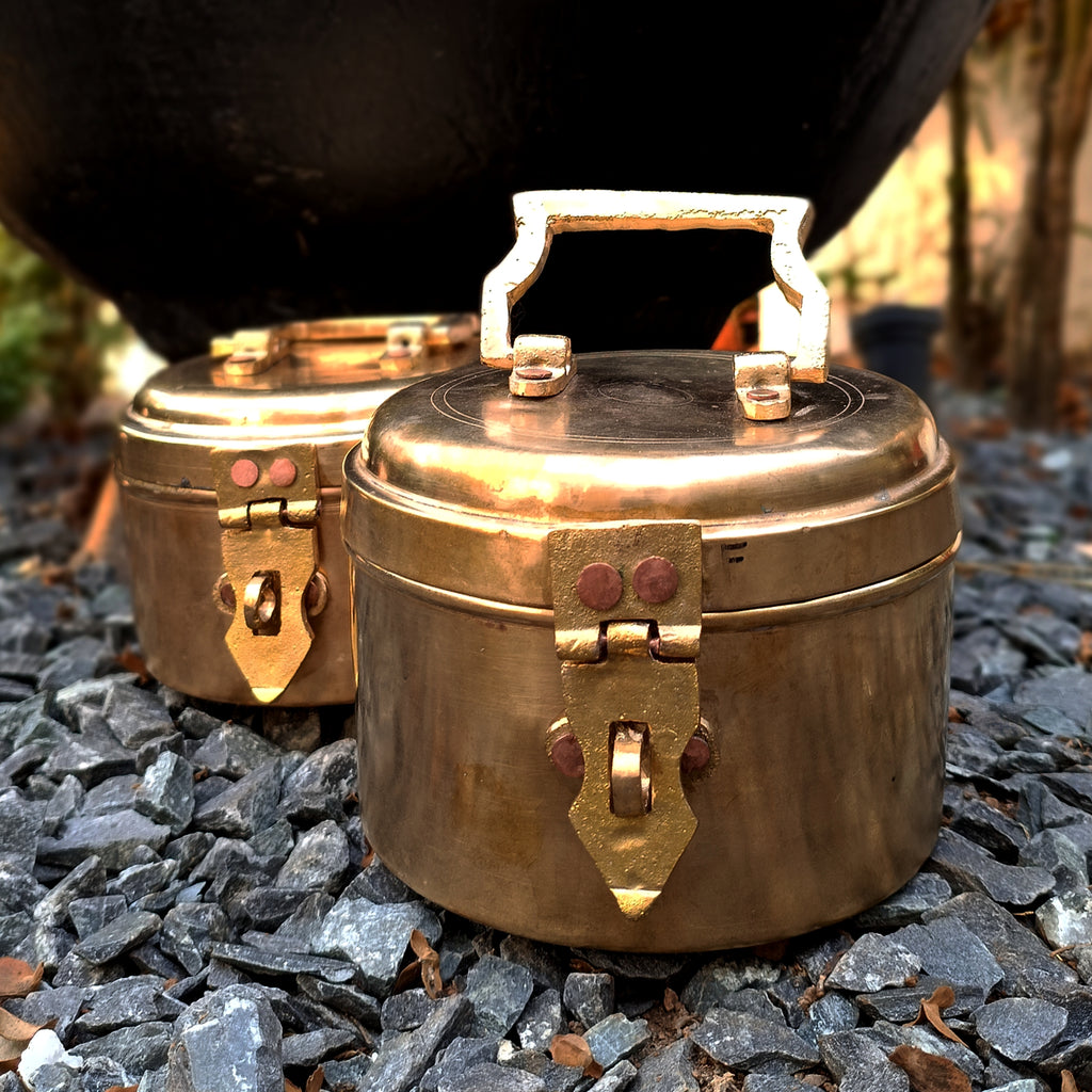 Vintage Brass Storage Containers - Set of 2