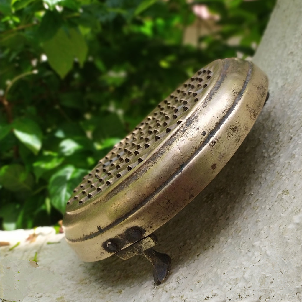 Vintage Brass Vegetable Grater. Diameter 20 x Height 6 cm