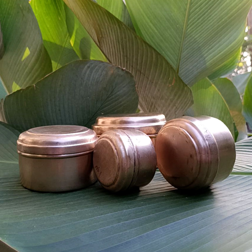 Vintage Collection Of 4 Round Brass Storage Boxes