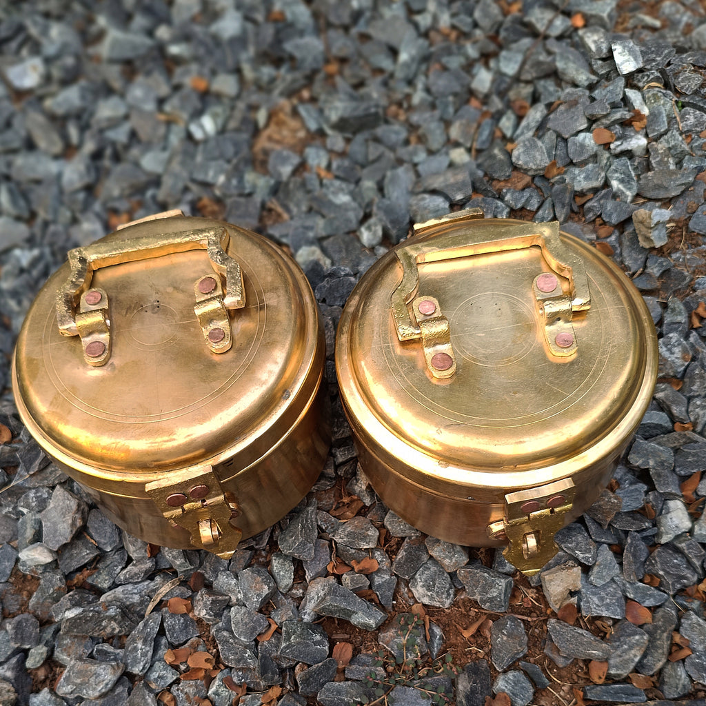 Vintage Brass Storage Containers - Set of 2