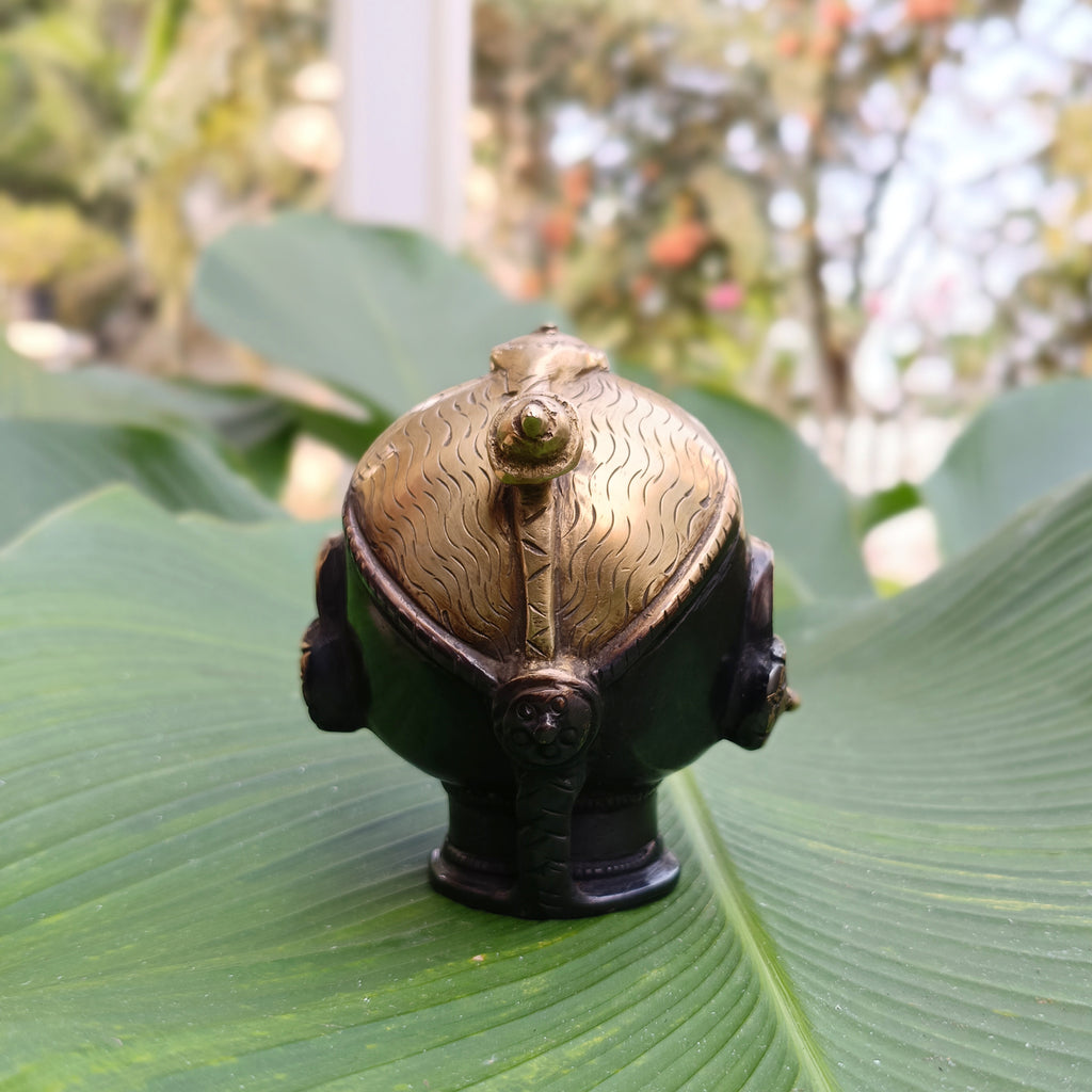 Vintage Brass Bust of Gangaur Gauri - Goddess of Fertility, Love & Devotion. Height 11 cm