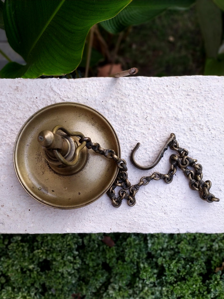 Heritage Brass Oil Lamp - "Thooku Vilakku" From South India. Length 103 cm x Diameter 16 cm