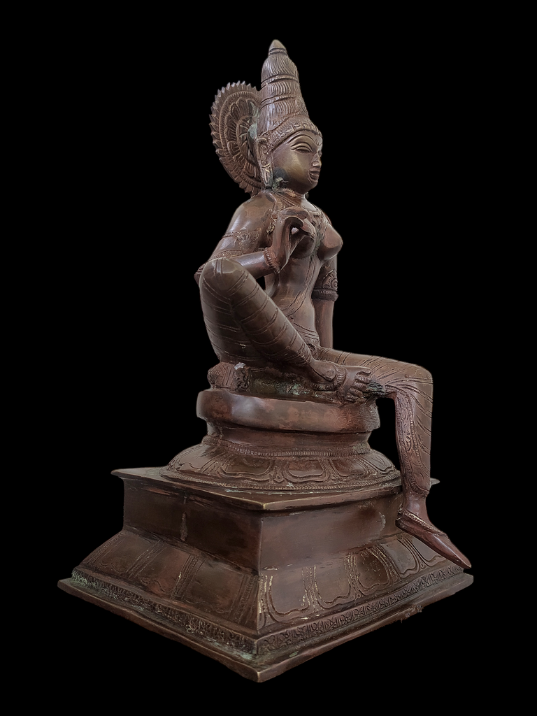 Parvati - Indian Goddess of Fertility, Love & Devotion Handcrafted in Brass. Height 30 cm