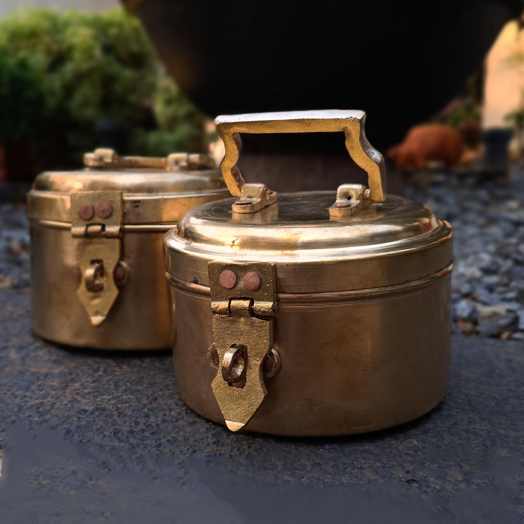 Vintage Brass Storage Containers - Set of 2