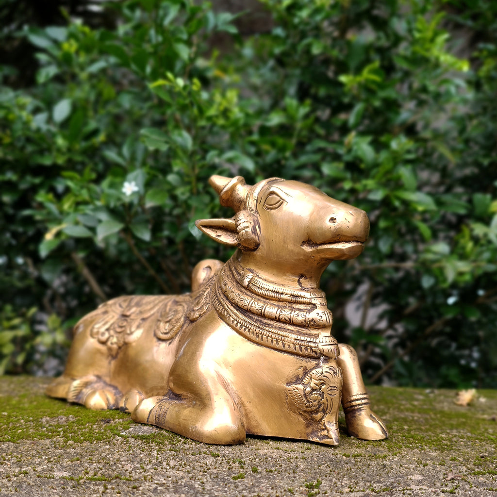 Brass Nandi - Vahan | Vehicle Of Lord Shiva. Length 28 cm x Height 17 cm