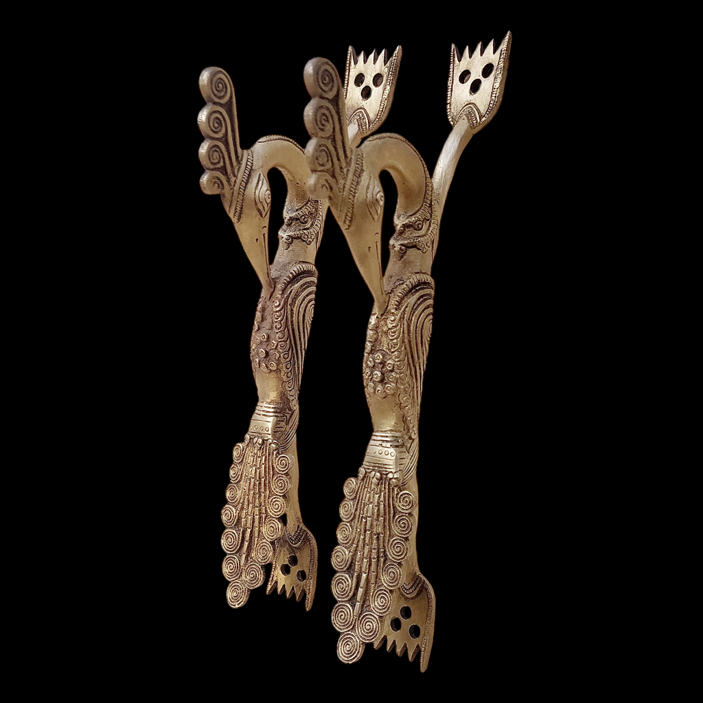 Exquisite Brass Peacock Design Door Handles – A Symbol of Elegance. Length 31 cm