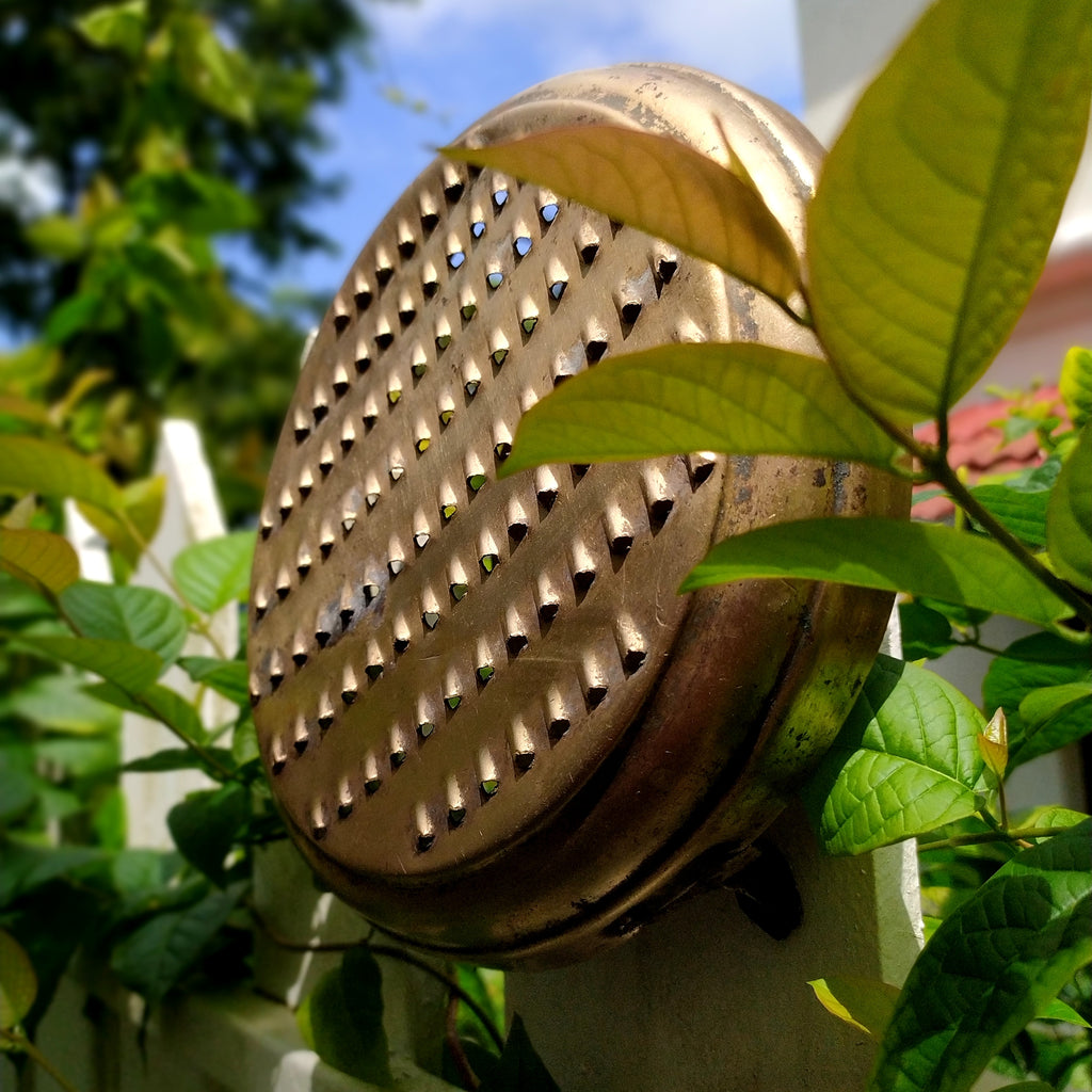 Vintage Brass Vegetable Grater. Diameter 20 x Height 6 cm