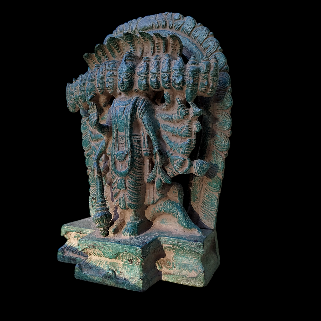 Magnificent Brass Virat Roop Of Lord Vishnu - Protector Of The World. Height 28 cm x Width 20 cm