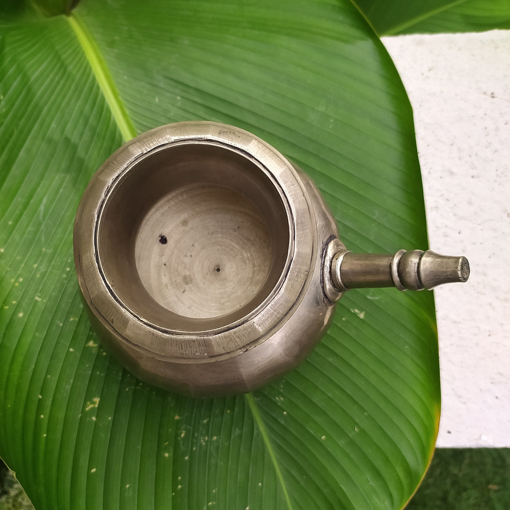 Brass Lota With Spout, Drinking Water Vessel. Ht 13 cm x Length 18 cm x Diameter 9.5 cm