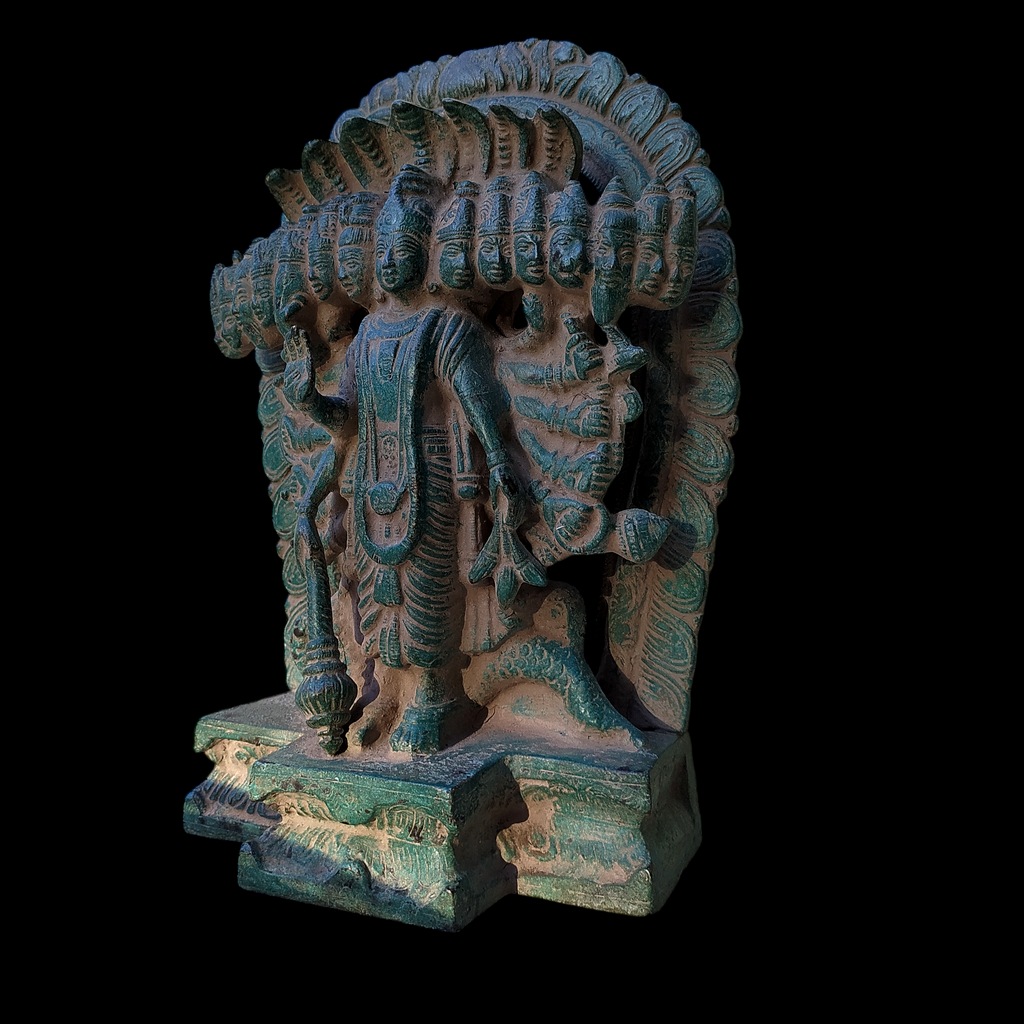 Magnificent Brass Virat Roop Of Lord Vishnu - Protector Of The World. Height 28 cm x Width 20 cm