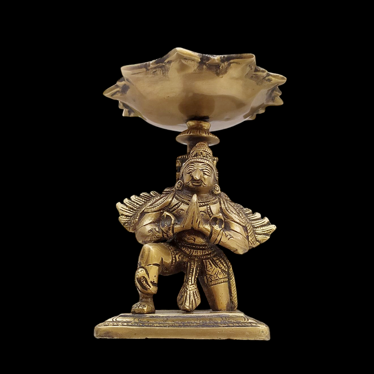 Garuda - Hindu Demigod & Mount Of Lord Vishnu . Height 17 cm x Diameter 14 cm