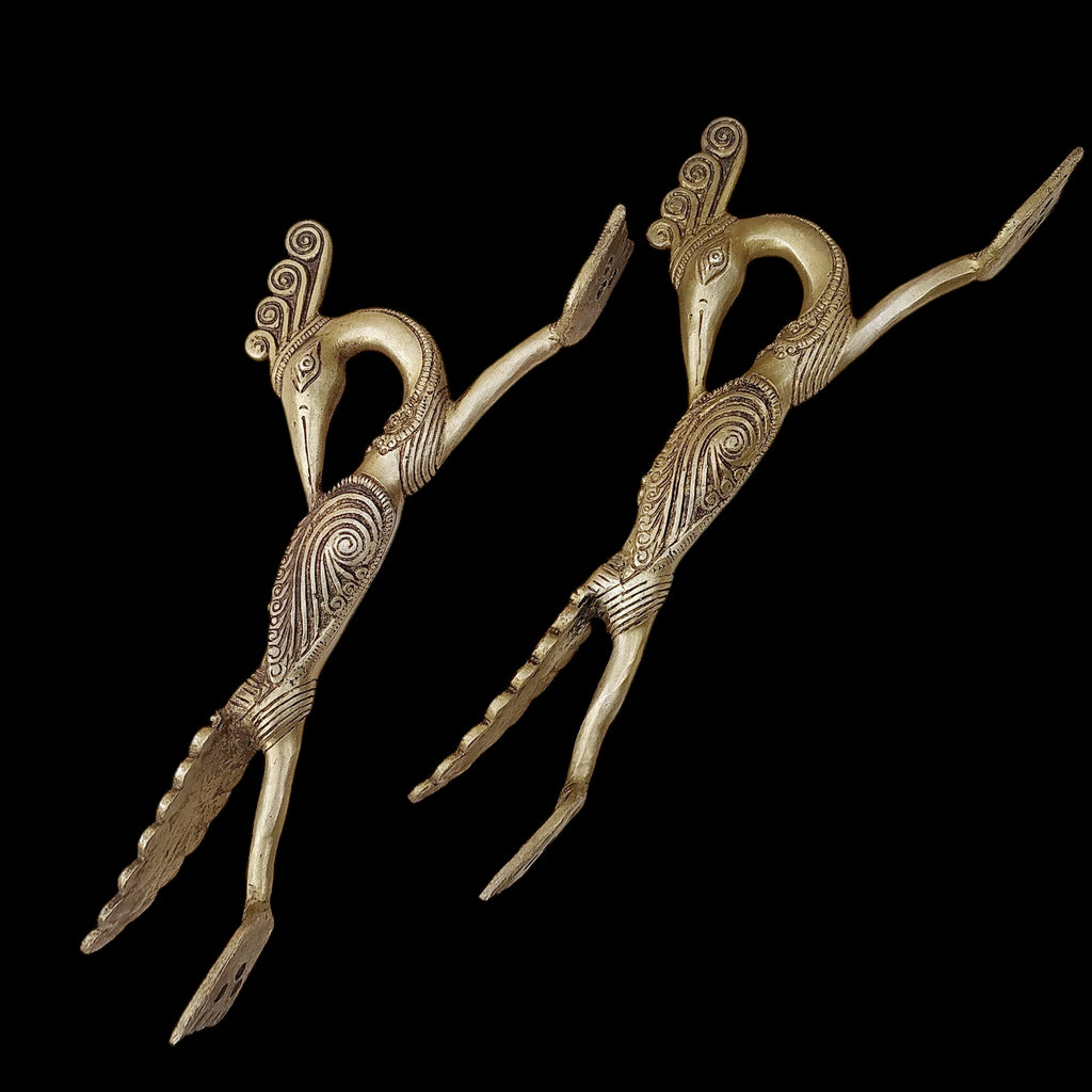 Exquisite Brass Peacock Design Door Handles – A Symbol of Elegance. Length 31 cm