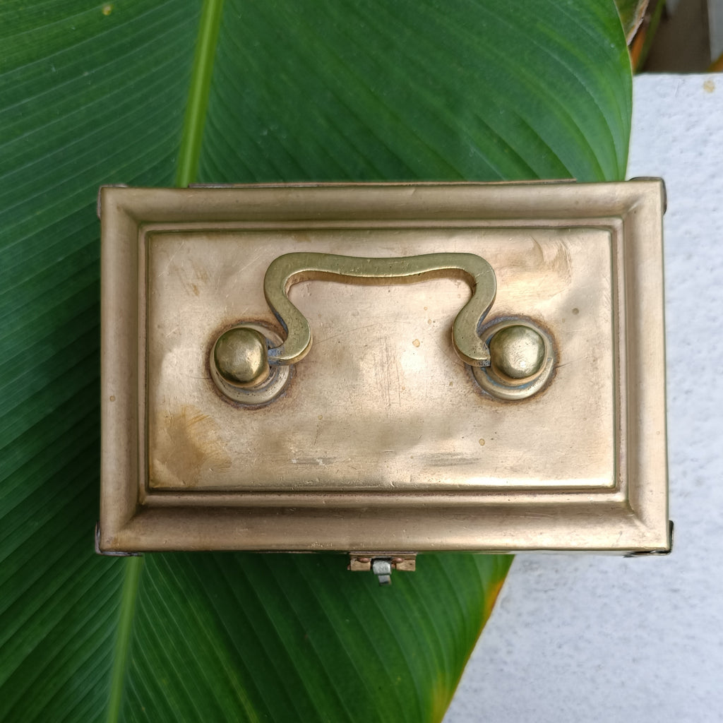 Traditional Brass Paan Dan | Betel Nut Box With 7 Compartments. Length 17 cm