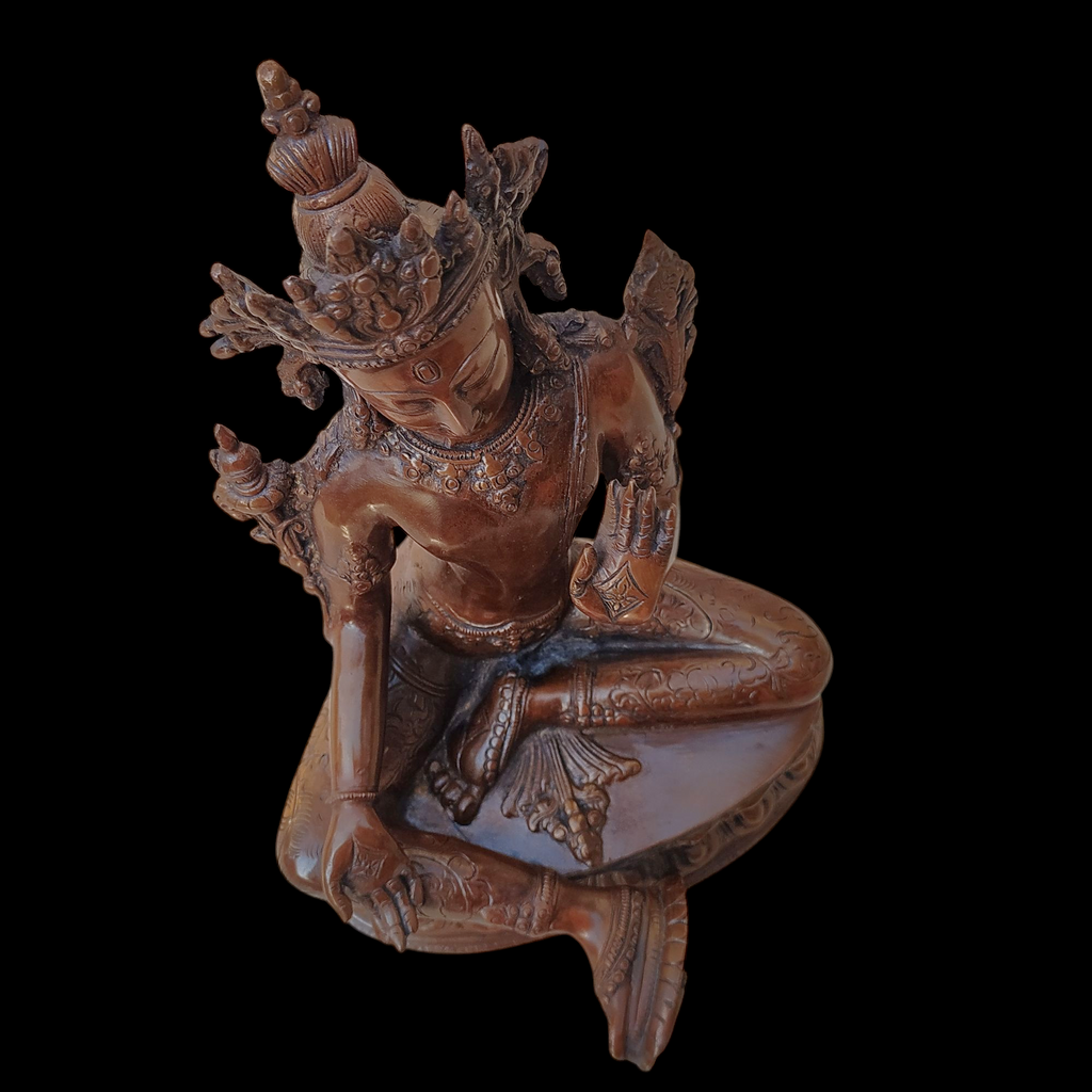 Brass Sculpture of Tara -Female Buddha & Goddess of Universal Compassion, Height 27 cm x Depth 20 cm