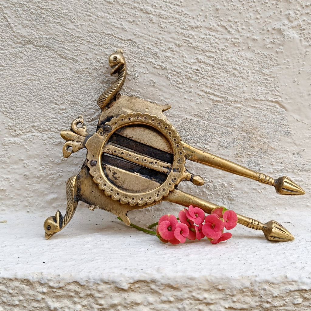 Vintage Brass Nut Cutter With Twin Peacocks. Length 17 cm x width 14 cm