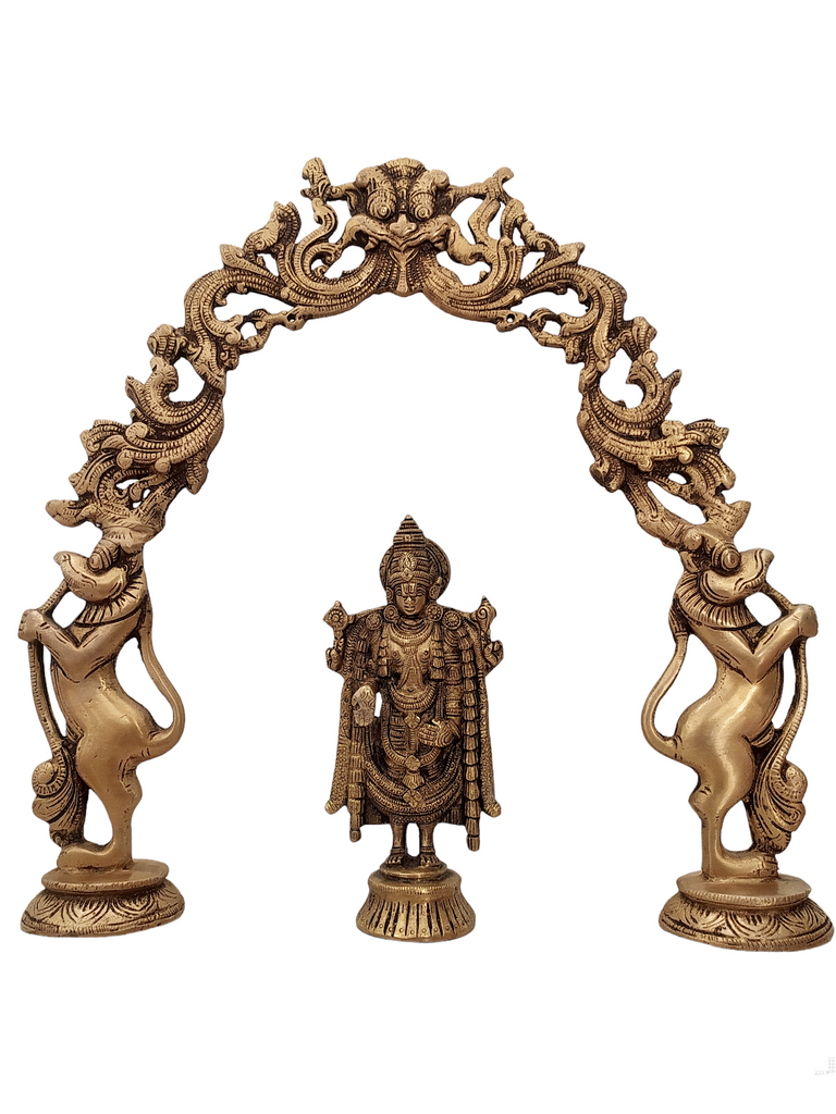 Majestic Brass Prabhavali With Lord Venkateshwara, Lord Balaji. Height 38 cm x Width 38 cm,