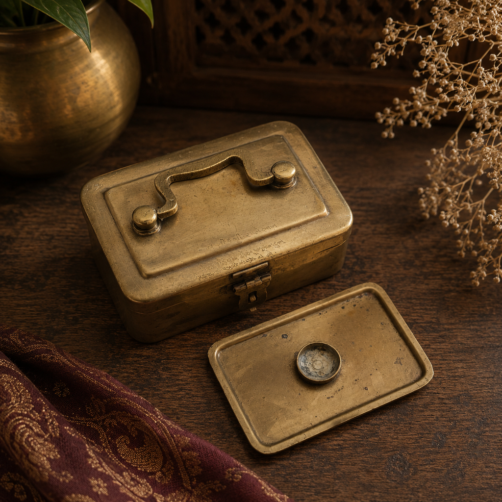 Traditional Brass Paan Dan | Betel Nut Box With 7 Compartments.