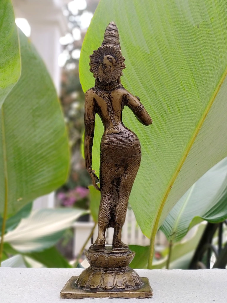 Vintage Divine Brass Sculpture Of Parvati - Goddess of Fertility, Love & Devotion. Height 33 cm