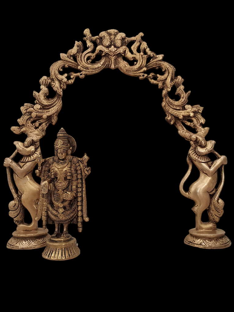 Majestic Brass Prabhavali With Lord Venkateshwara, Lord Balaji. Height 38 cm x Width 38 cm,