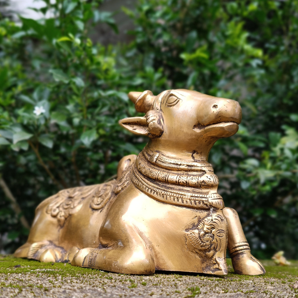 Brass Nandi - Vahan | Vehicle Of Lord Shiva. Length 28 cm x Height 17 cm