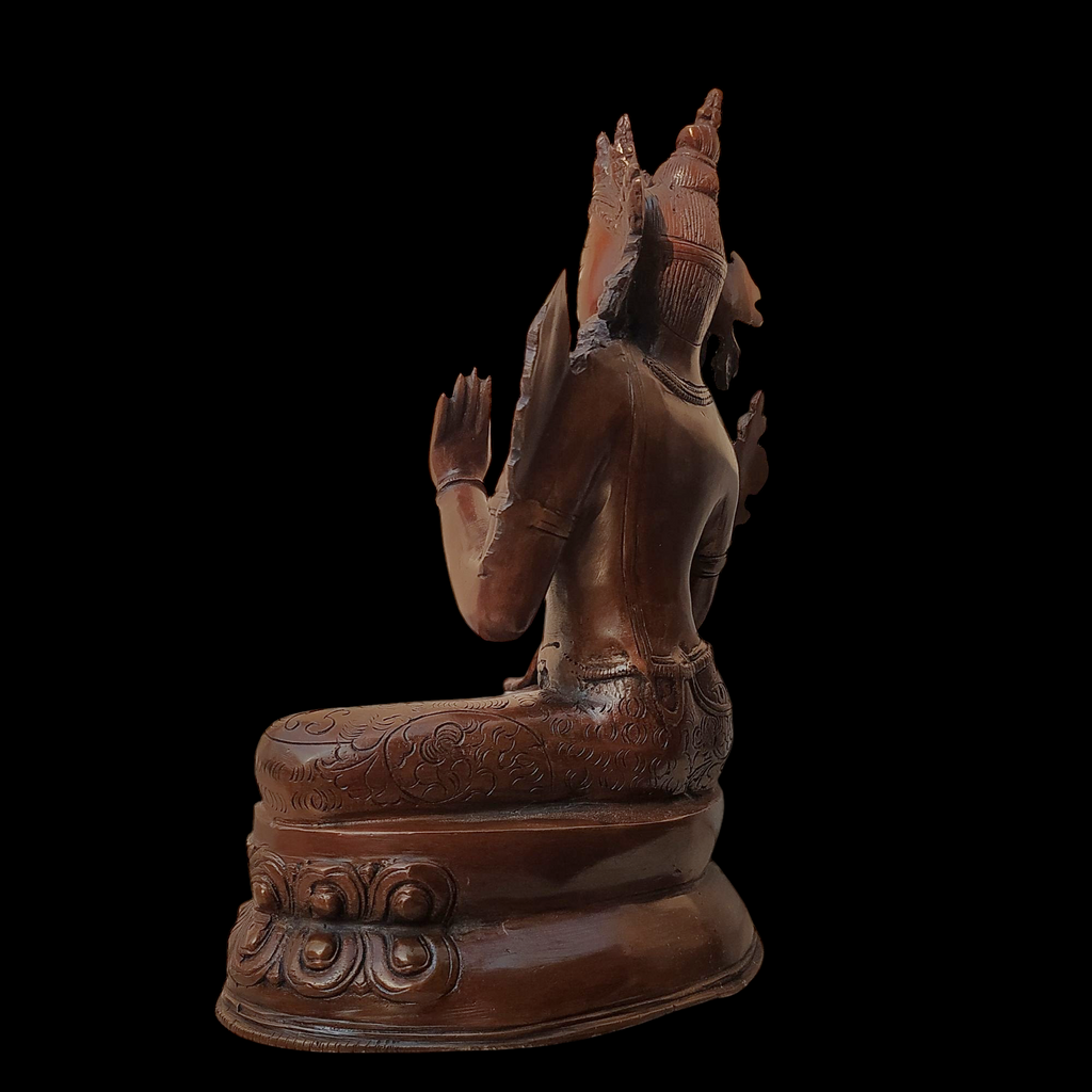 Brass Sculpture of Tara -Female Buddha & Goddess of Universal Compassion, Height 27 cm x Depth 20 cm