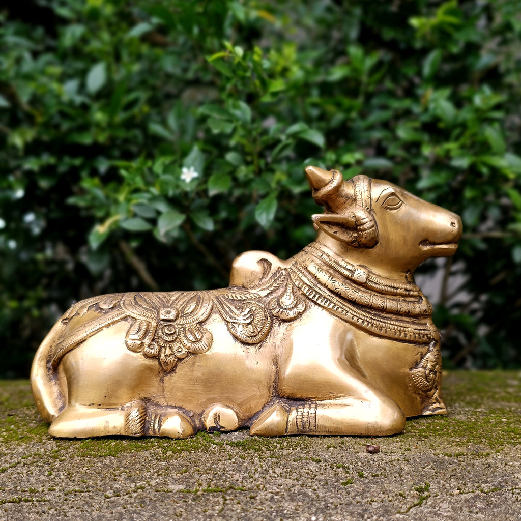 Brass Nandi - Vahan | Vehicle Of Lord Shiva. Length 28 cm x Height 17 cm