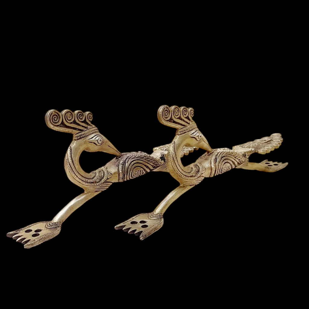 Exquisite Brass Peacock Design Door Handles – A Symbol of Elegance. Length 31 cm