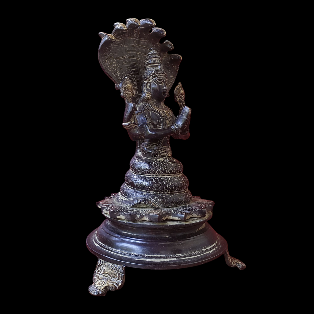 Magnificent Brass Idol of Lord Patanjali with 7 Naags - Sage Of Yoga Sutras. Height 26 cm