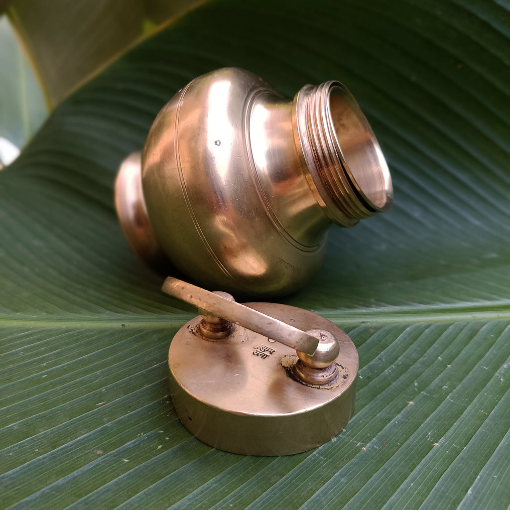 Vintage Brass Vessel For Gangajal. Height 17 cm