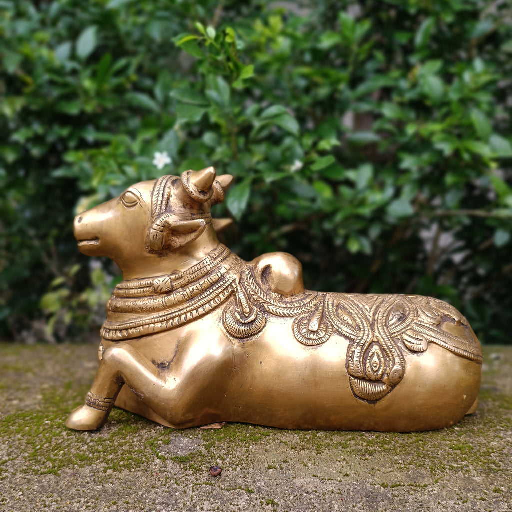 Brass Nandi - Vahan | Vehicle Of Lord Shiva. Length 28 cm x Height 17 cm
