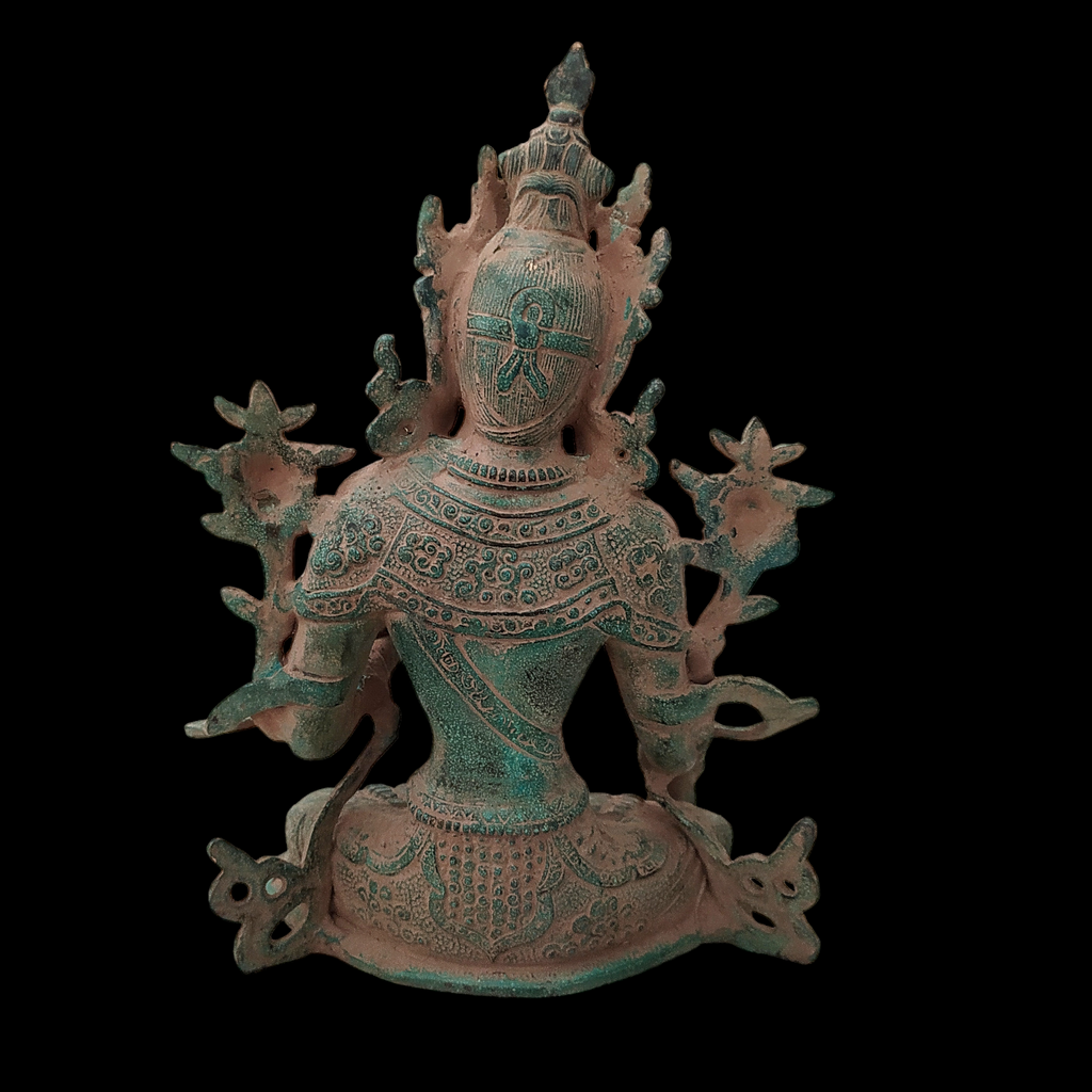 Brass Sculpture of Tara -Female Buddha & Goddess of Universal Compassion, Ht 27 cm x W 20 cm