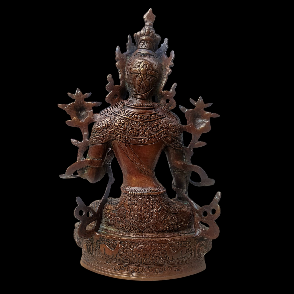 Brass Sculpture of Tara -Female Buddha & Goddess of Universal Compassion. Ht 32 cm x W 18 cm
