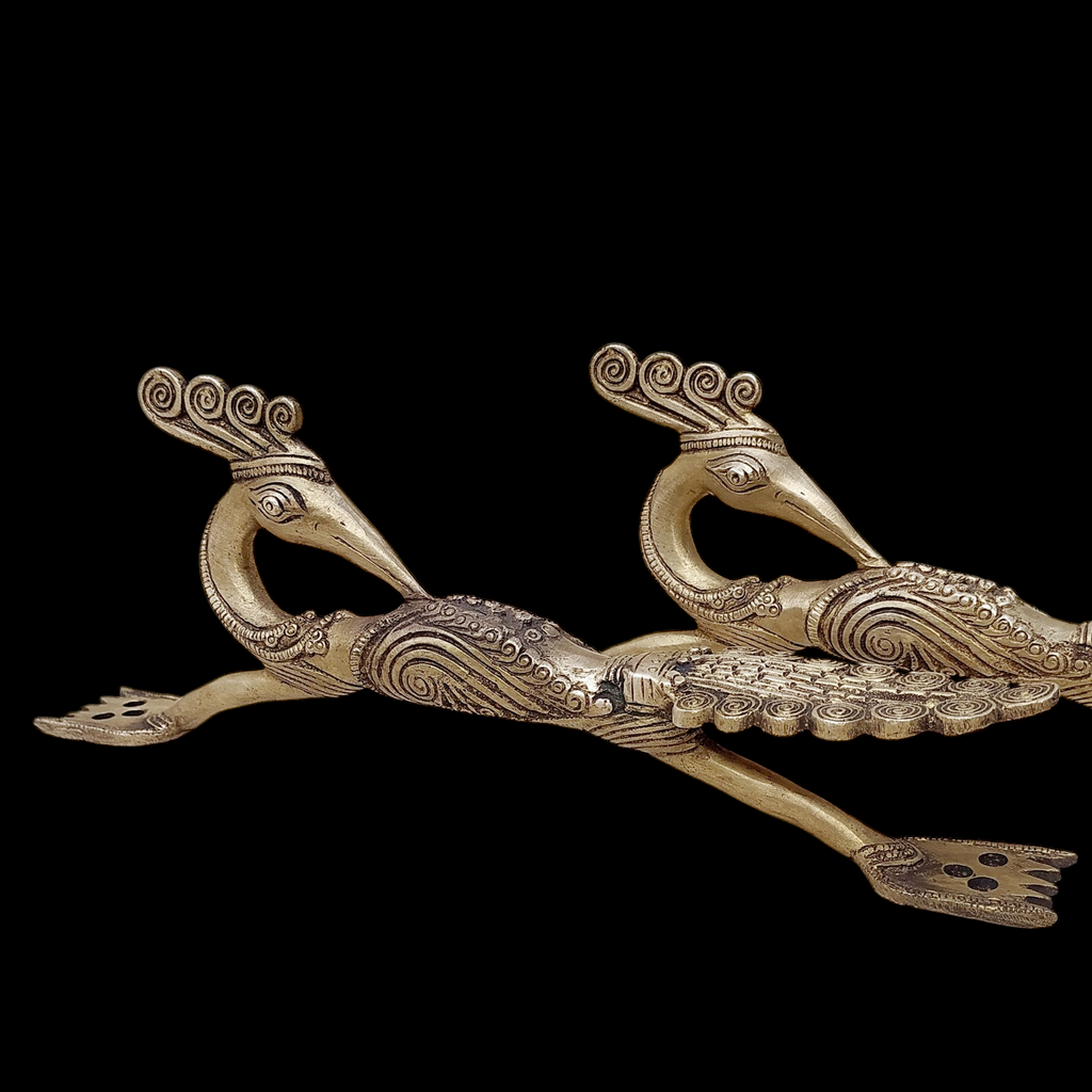 Exquisite Brass Peacock Design Door Handles – A Symbol of Elegance. Length 31 cm