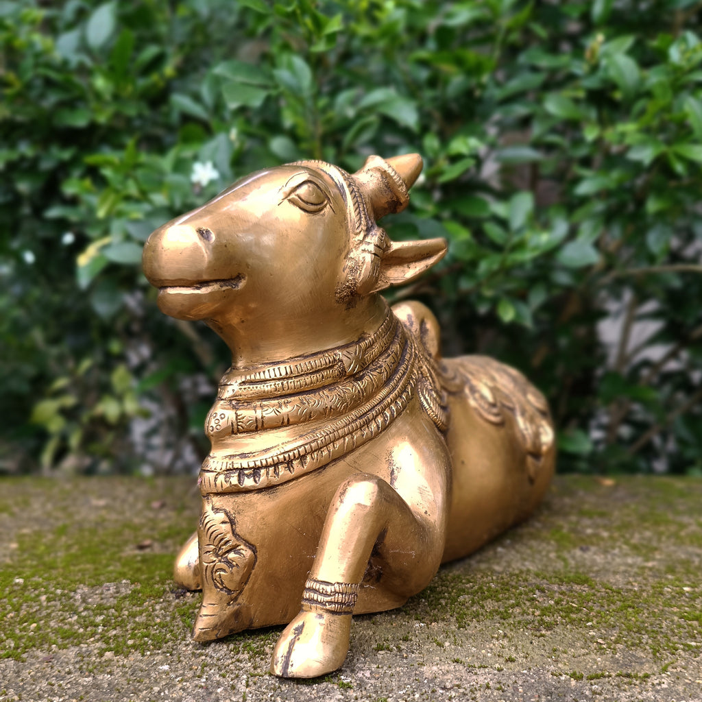 Brass Nandi - Vahan | Vehicle Of Lord Shiva. Length 28 cm x Height 17 cm