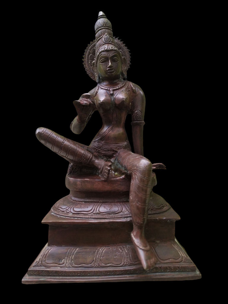 Parvati - Indian Goddess of Fertility, Love & Devotion Handcrafted in Brass. Height 30 cm