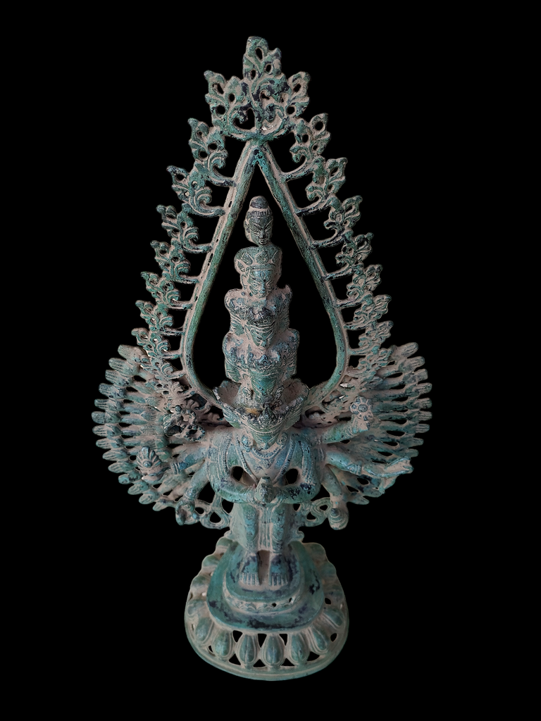 Vintage Statue Of Buddhist God - Avalokiteshvara. Height 49 cm x Width 30 cm.