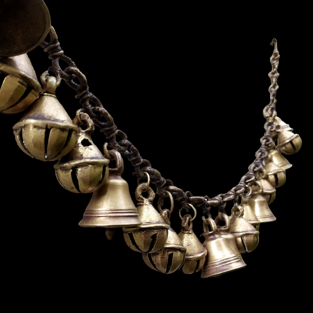 Handcrafted Vintage Brass Necklace with Bells & Ghungroos – A Timeless Artisan Treasure. Length 80 cm