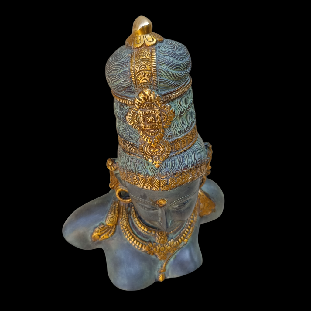 Magnificent Brass Bust Of Parvati - Indian Goddess of Fertility, Love & Devotion. Height 30 cm x Width 24 cm