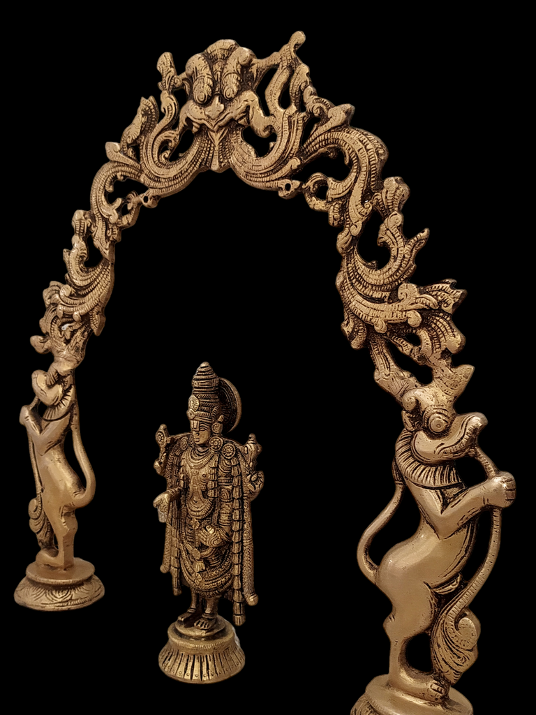 Majestic Brass Prabhavali With Lord Venkateshwara, Lord Balaji. Height 38 cm x Width 38 cm,