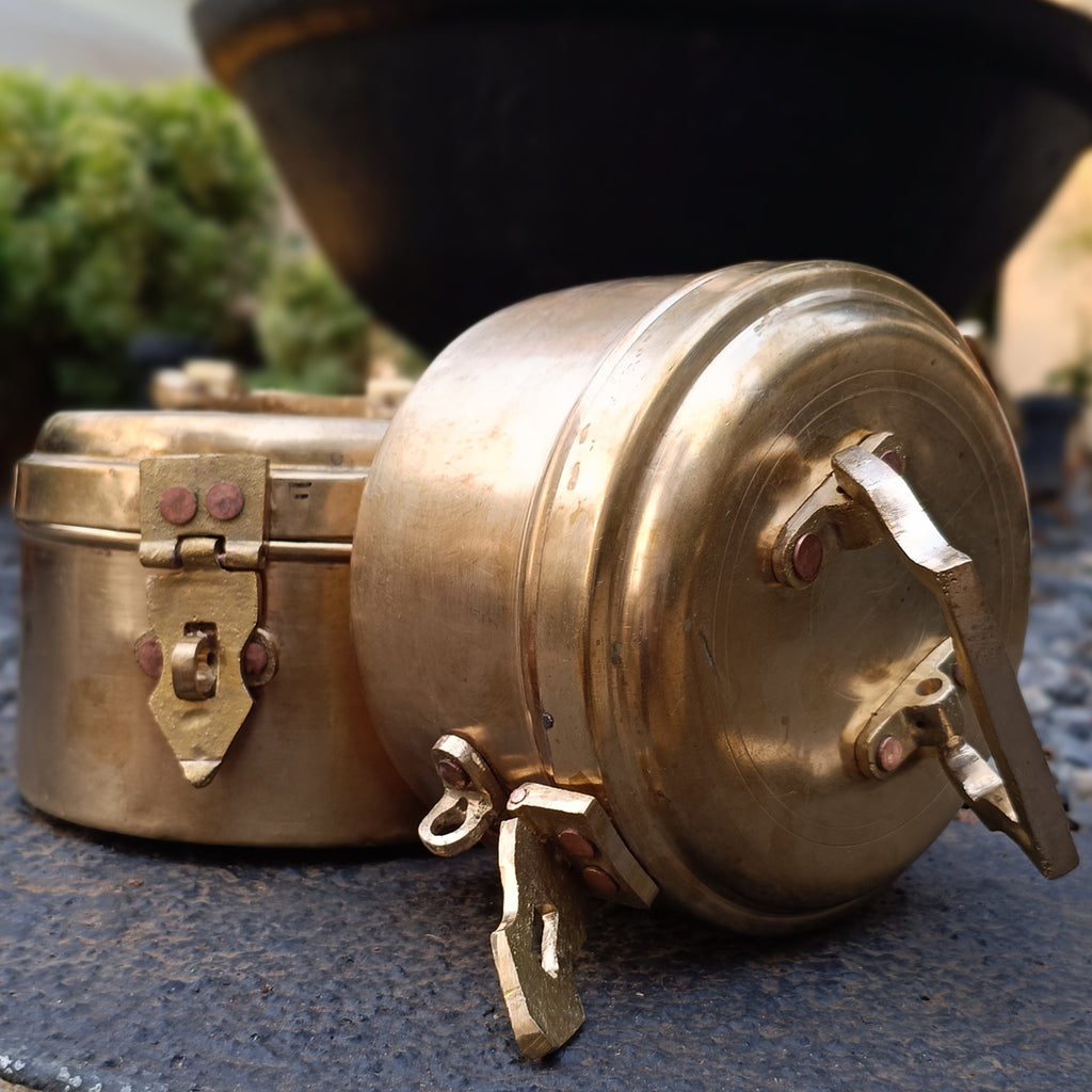 Vintage Brass Storage Containers - Set of 2