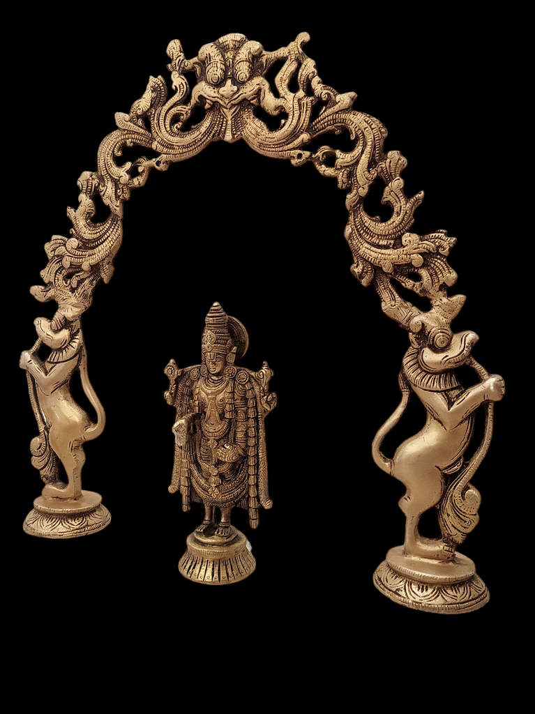 Majestic Brass Prabhavali With Lord Venkateshwara, Lord Balaji. Height 38 cm x Width 38 cm,