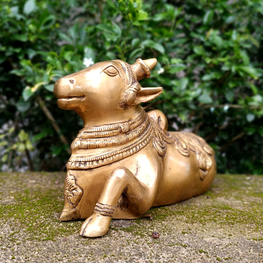 Brass Nandi - Vahan | Vehicle Of Lord Shiva. Length 28 cm x Height 17 cm