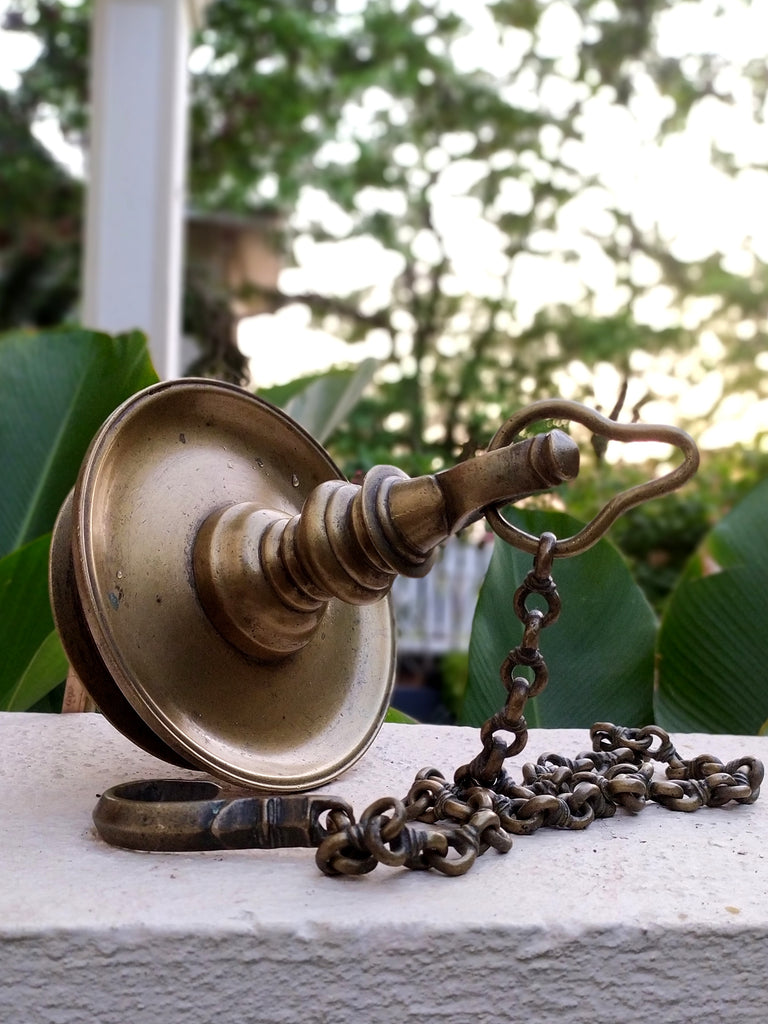 Heritage Brass Oil Lamp - "Thooku Vilakku" From South India. Length 103 cm x Diameter 16 cm